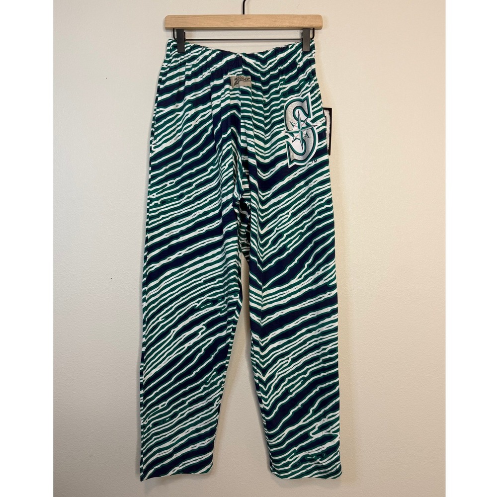 Zubaz Seattle Mariners Men's XS Zebra Print‎ Lounge Pants MLB Green Blue White